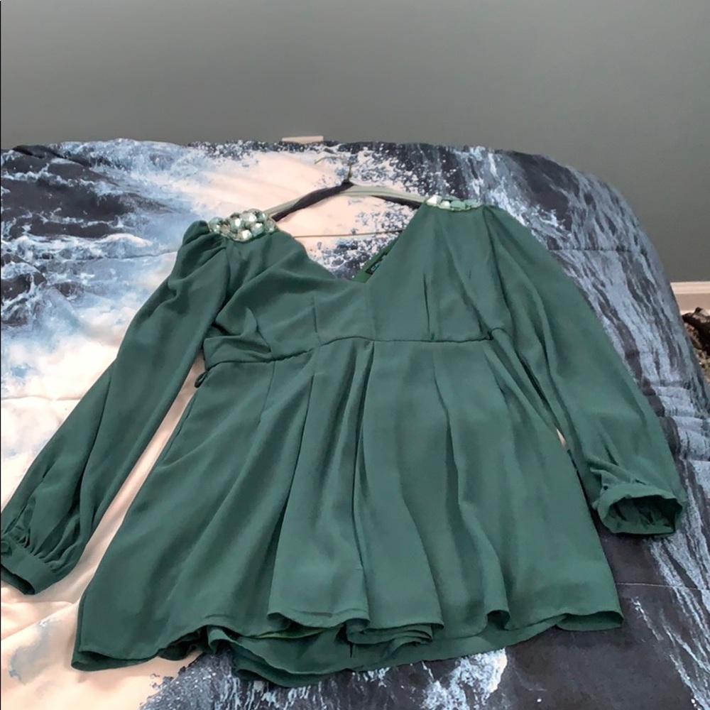 Emerald green romper